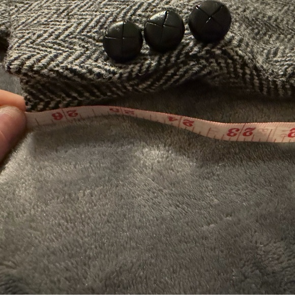 Vintage Harris Tweed Grey Herringbone Blazer Hardwick Clothes 46R Made In USA